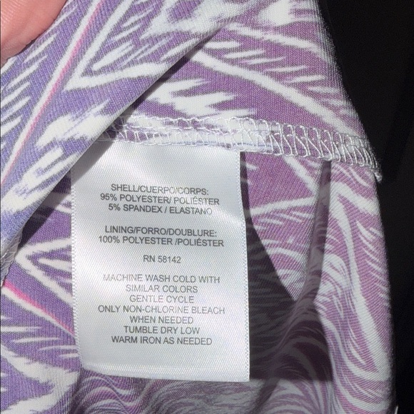 NWT wisp petites blue and Purple Patterned Dress size: 12P - Picture 6 of 9